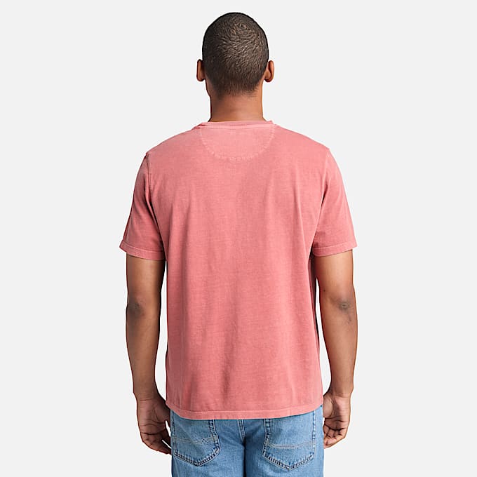 T-shirt a Maniche Corte Tinta in Capo Dunstan River da Uomo in rosso