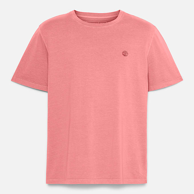 T-shirt a Maniche Corte Tinta in Capo Dunstan River da Uomo in rosso