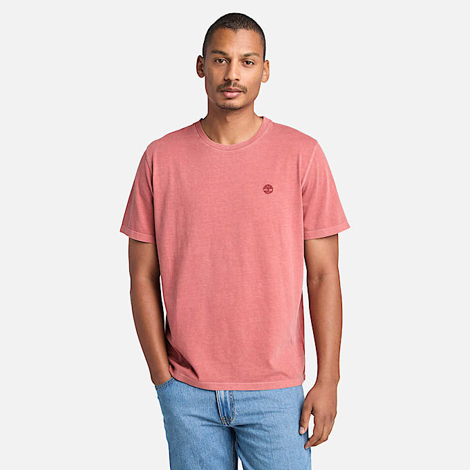 Dunstan River achteraf gekleurd T-shirt met korte mouwen voor heren in rood - 1