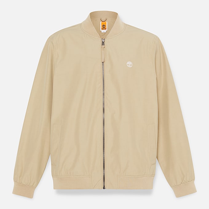 Durable Water Repellent Bomber Jacket for Men in Beige