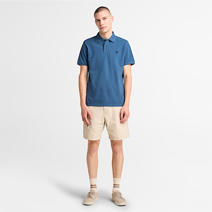 Polo in Piqué Millers River da Uomo in blu scuro