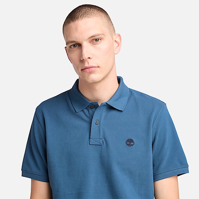 Polo in Piqué Millers River da Uomo in blu scuro