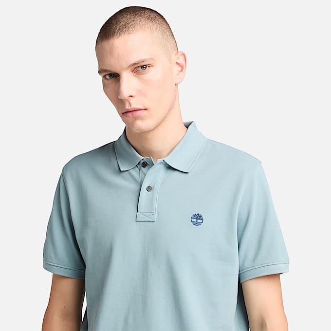 Polo in Piqué Millers River da Uomo in blu chiaro