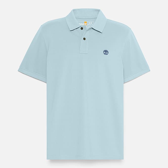 Polo in Piqué Millers River da Uomo in blu chiaro
