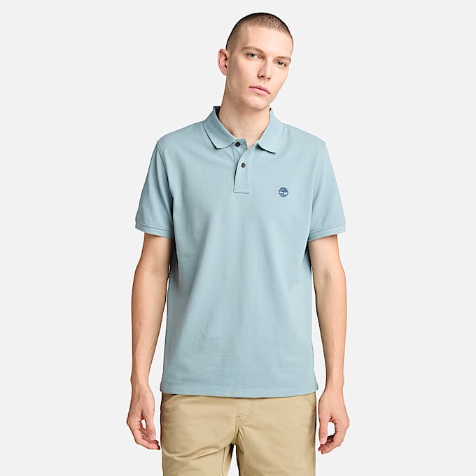 Polo en piqué Millers River pour homme en bleu clair - 1