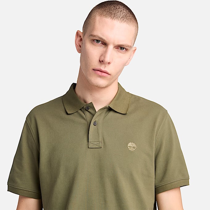 Millers River Pique Short-Sleeve Polo for Men in Green