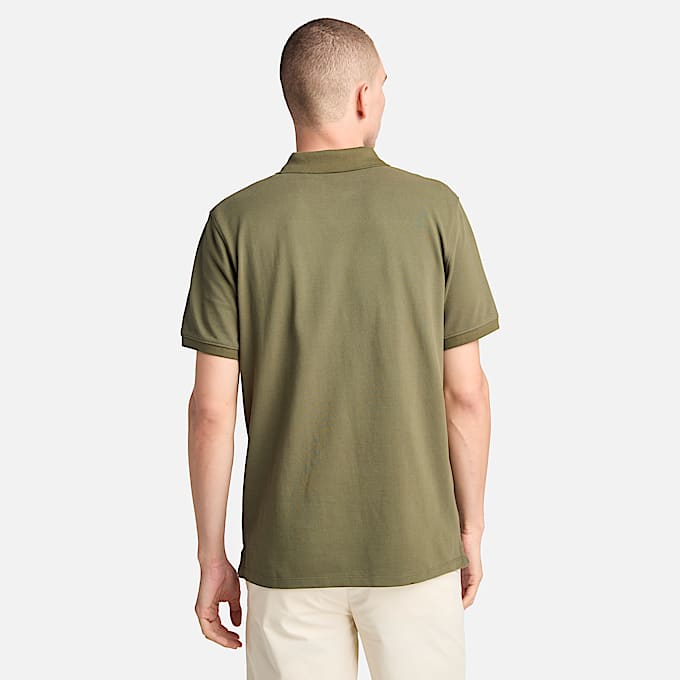 Millers River Pique Short-Sleeve Polo for Men in Green