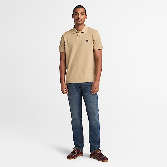 Polo en piqué Millers River pour homme en beige