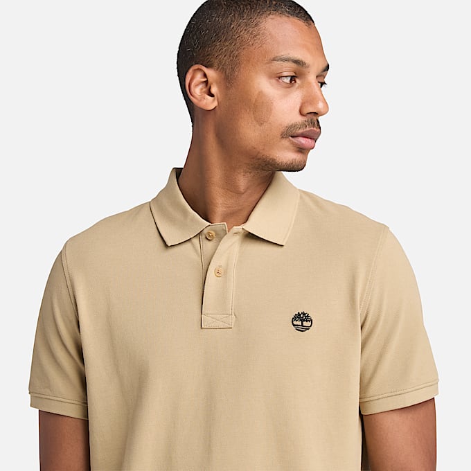 Polo en piqué Millers River pour homme en beige
