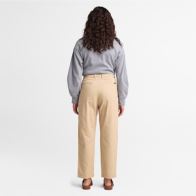Fatigue Utility-Hose aus Leinen für Damen in Beige