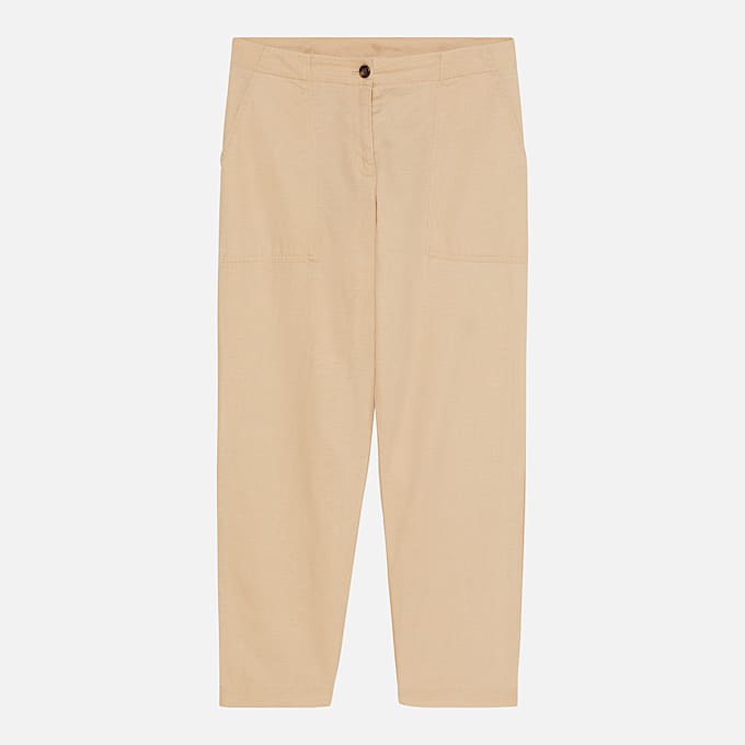 Fatigue Utility-Hose aus Leinen für Damen in Beige