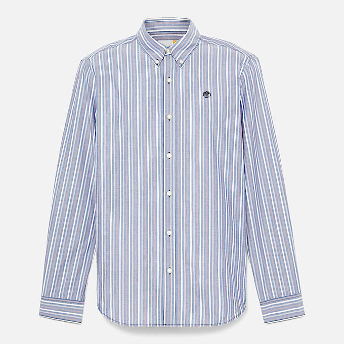 Camisa a rayas para hombre en azul marino