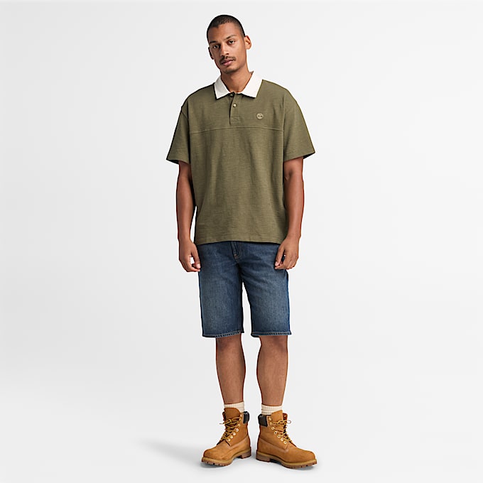 Polo Texturado para Homem em verde