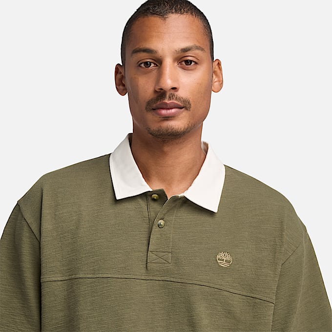 Polo Texturado para Homem em verde