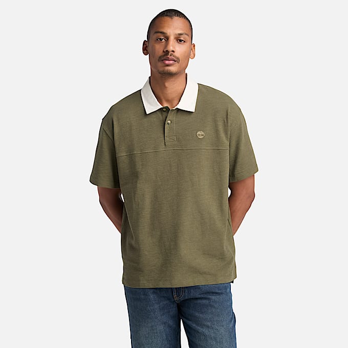 Textured Polo Shirt for Men in Green - 1