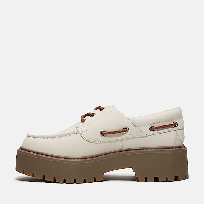 Chaussure bateau Stone Street pour femme en gris