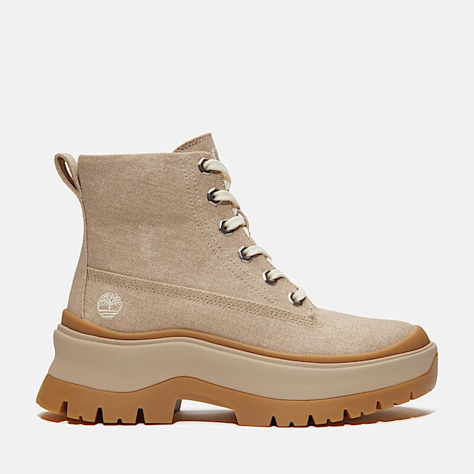 Roxie Lane Mid Lace-Up Boot for Women in Beige - 1
