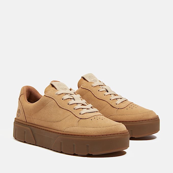 Laurel Court Low Lace-Up Trainer for Women in Beige