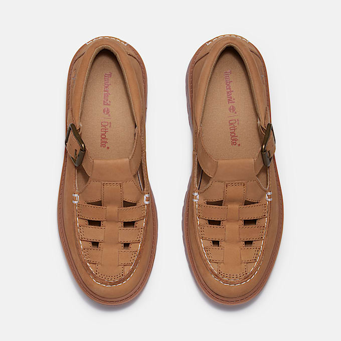 Stone Street Platform Buckle Shoe for Women in Beige