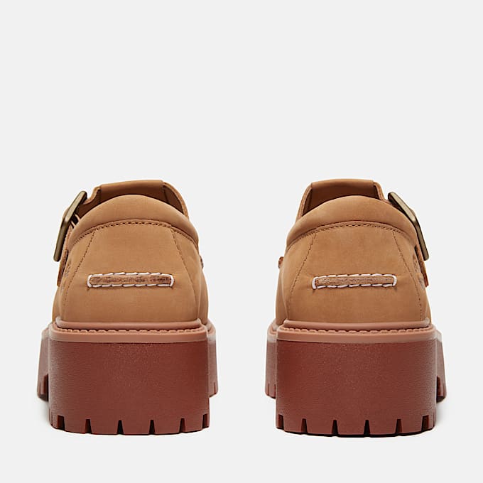 Stone Street Platform Buckle Shoe for Women in Beige