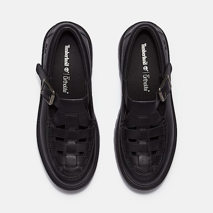 Chaussure compensée à boucle Stone Street pour femme en noir