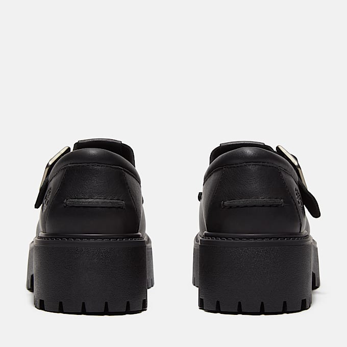 Chaussure compensée à boucle Stone Street pour femme en noir