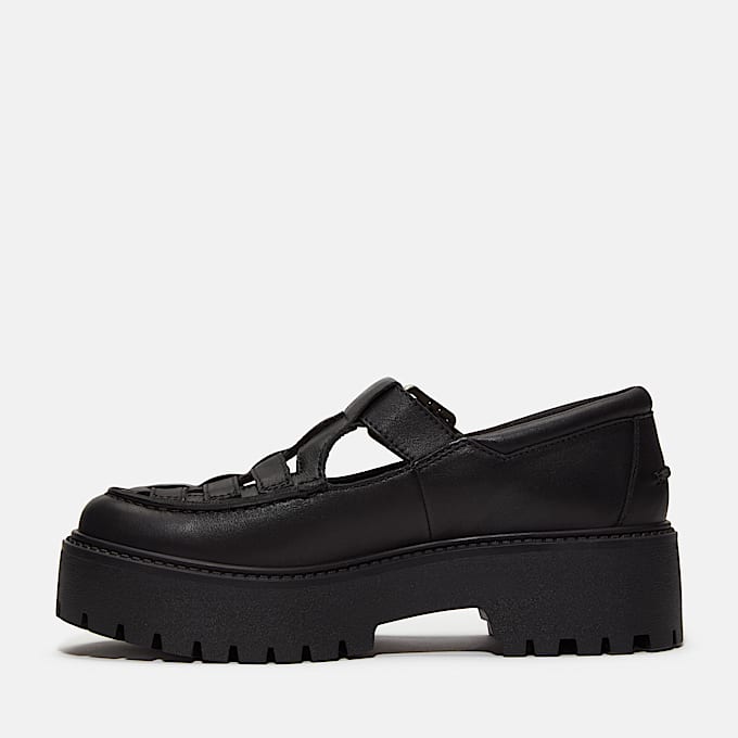 Chaussure compensée à boucle Stone Street pour femme en noir