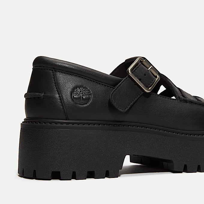 Chaussure compensée à boucle Stone Street pour femme en noir