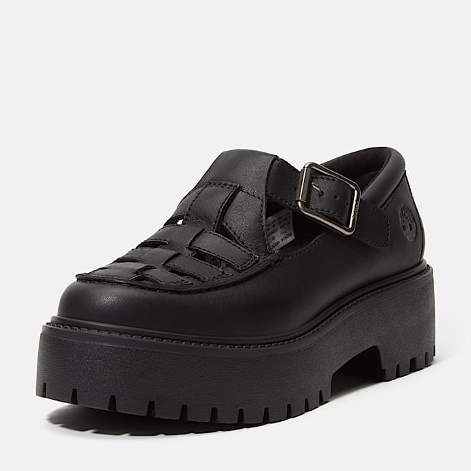 Chaussure compensée à boucle Stone Street pour femme en noir