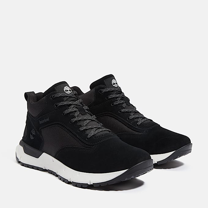 Voyager Park Mid Lace-Up Trainer for Men in Black/White