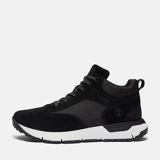 Voyager Park Mid Lace-Up Trainer for Men in Black/White