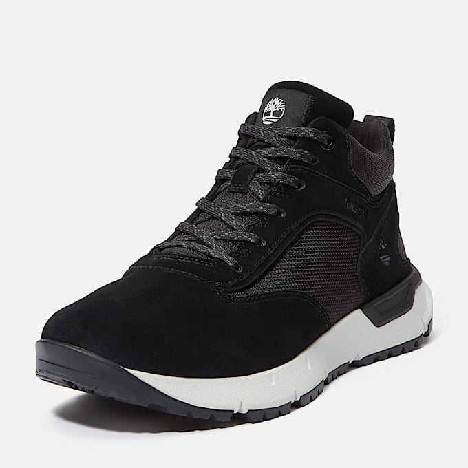 Voyager Park Mid Lace-Up Trainer for Men in Black/White