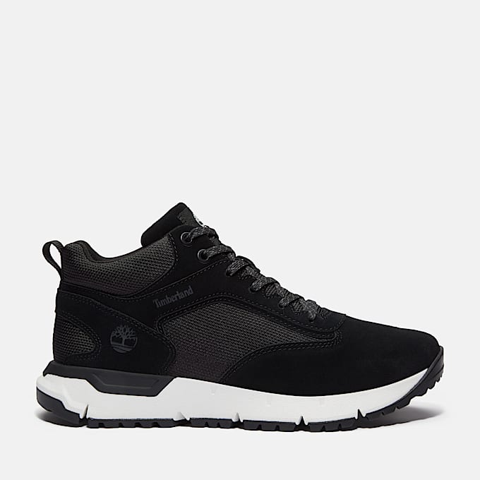 Baskets mi-hautes à lacets Voyager Park pour homme en noir/blanc - 1