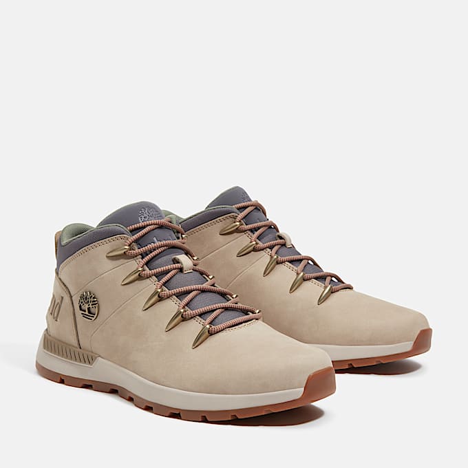 Sprint Trekker Mid Lace-Up Trainer for Men in Beige