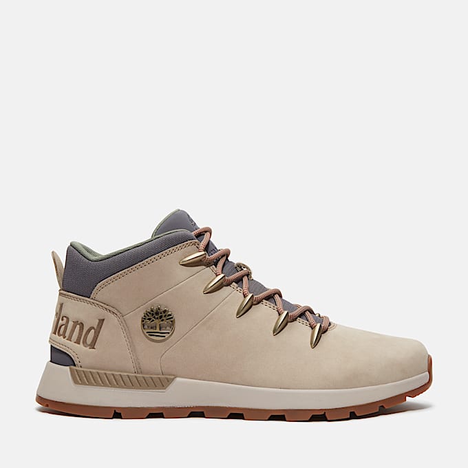 Sprint Trekker Halfhoge Vetersneaker voor heren in beige - 1