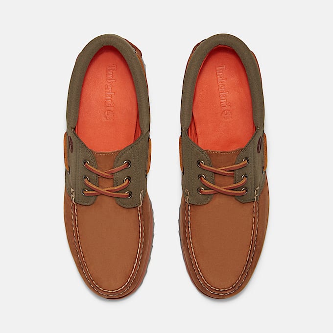 Timberland® Authentic Handsewn 3-Eye Boat Shoe for Men in Brown