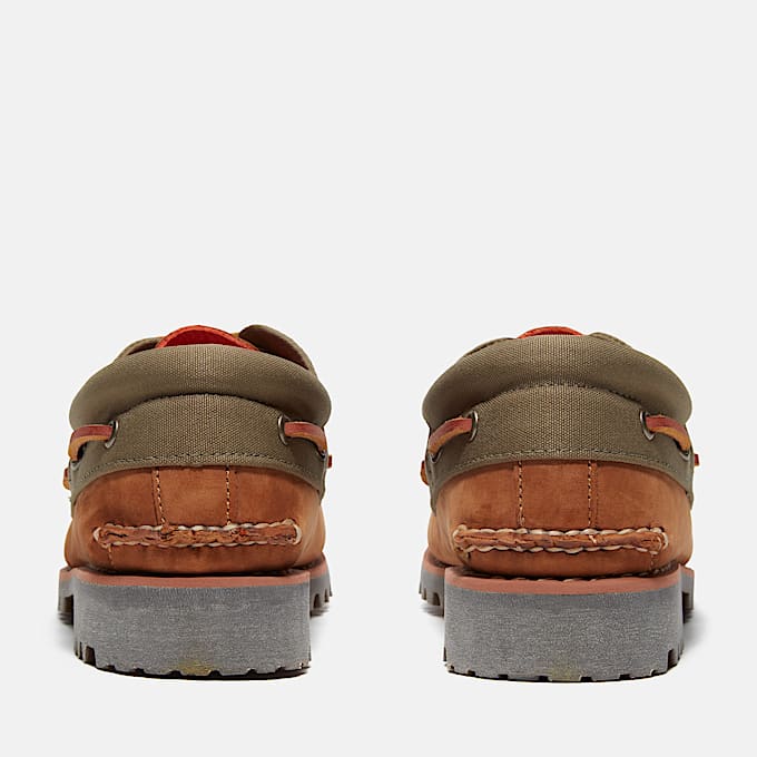 Timberland® Authentic Handsewn 3-Eye Boat Shoe for Men in Brown
