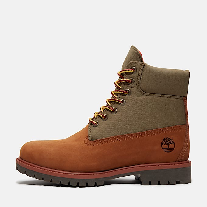 Botas impermeables 6-Inch Timberland® Heritage para hombre en marrón medio/verde