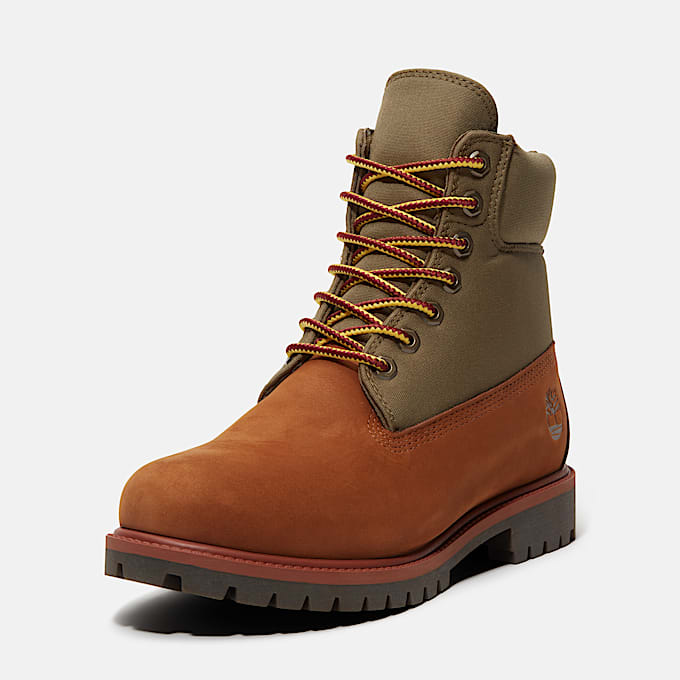 Botas impermeables 6-Inch Timberland® Heritage para hombre en marrón medio/verde