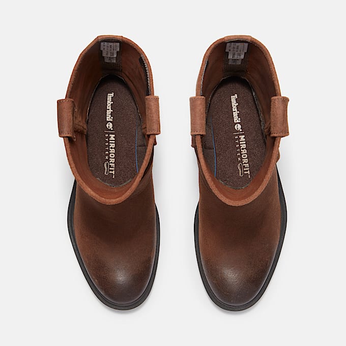Bota de Cano Alto Pull On Brimfield para Mulher em castanho-escuro