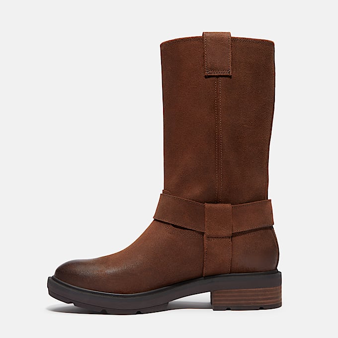 Bota de Cano Alto Pull On Brimfield para Mulher em castanho-escuro