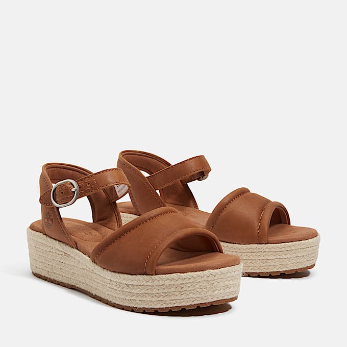 Sandalias con tira trasera Santorini Sun para mujer en marrón