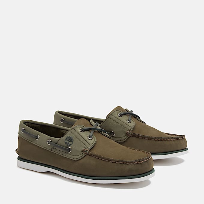 Classic Boat Shoe for Men in Dark Green