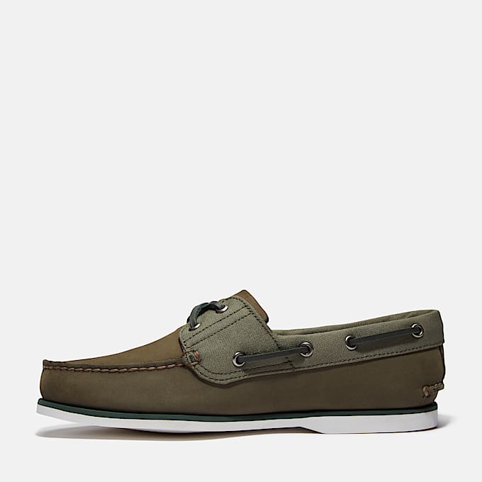 Classic Boat Shoe for Men in Dark Green