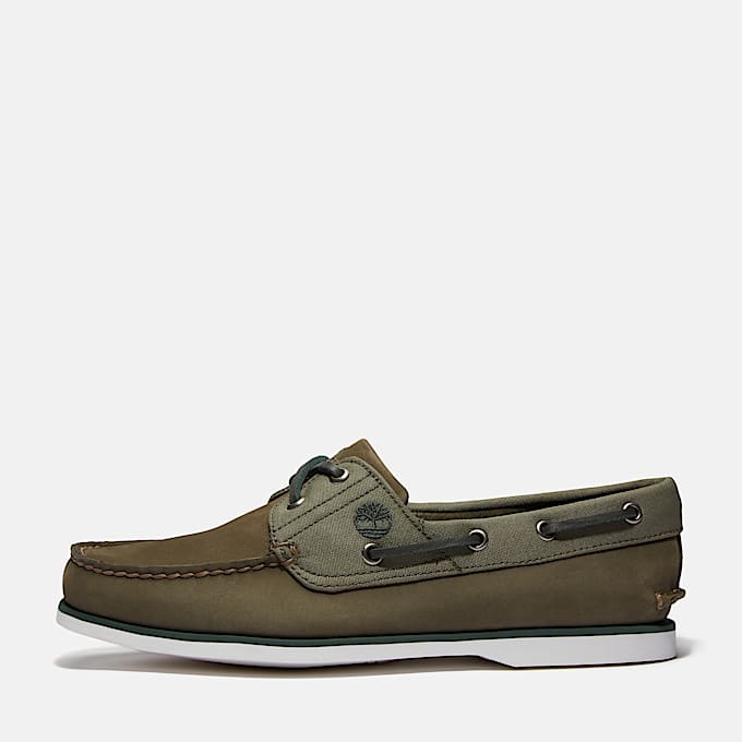 Classic Boat Shoe for Men in Dark Green