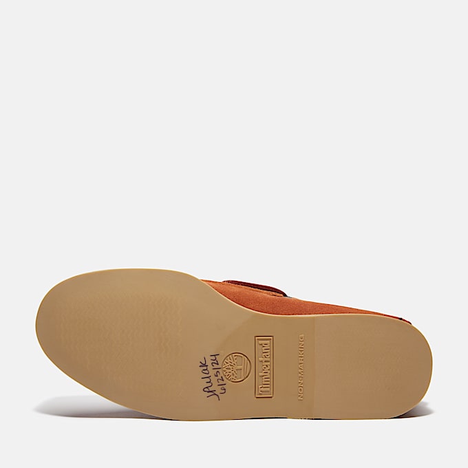 Chaussure bateau classique pour homme en orange