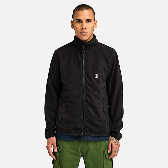 Full Zip Polar Fleece for Men in Black - 1
