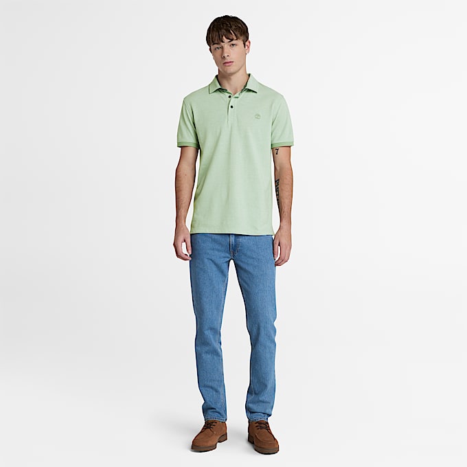 Baboosic Brook Oxford Short-Sleeve Polo for Men in Green