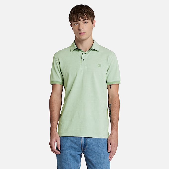 Baboosic Brook Oxford Short-Sleeve Polo for Men in Green - 1