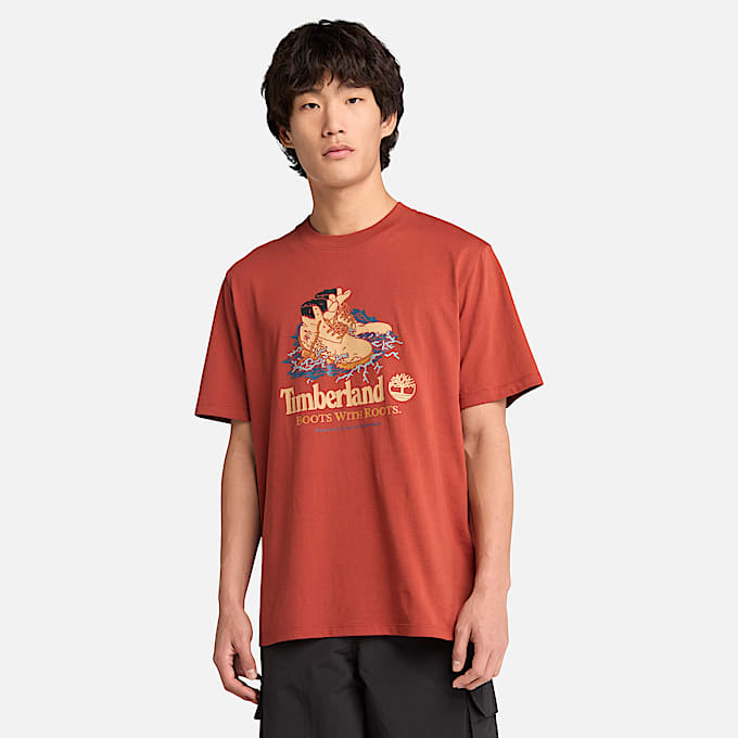 All Gender Front Boot Graphic T-Shirt in Red